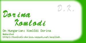 dorina komlodi business card